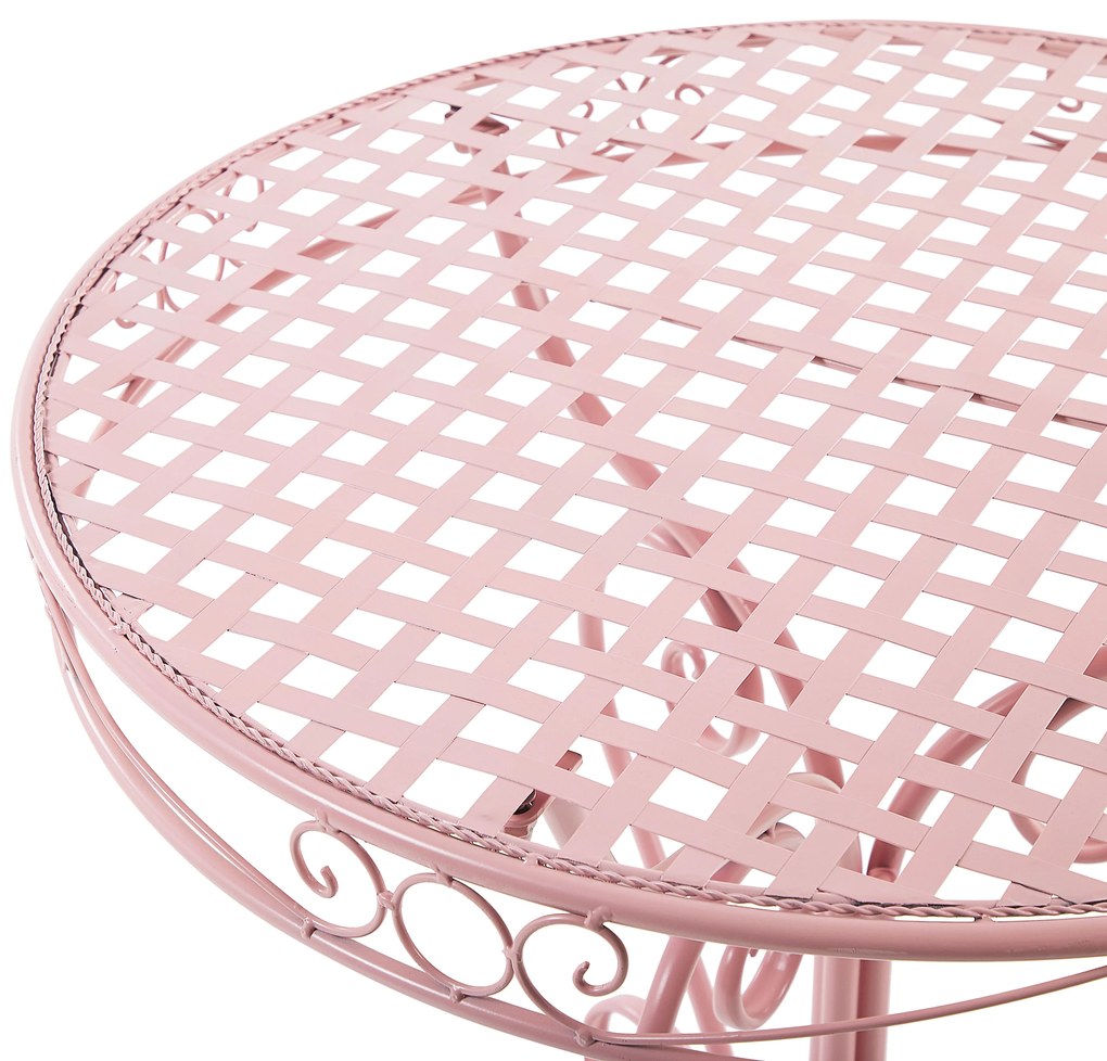 Set balcone in metallo rosa tavolo e 2 sedie ALBINIA Beliani