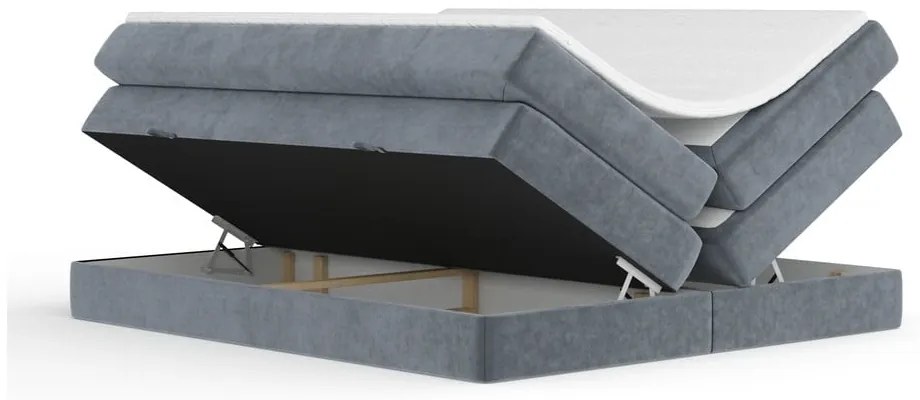 Letto boxspring grigio scuro con contenitore/senza testiera 180x200 cm Juniper – Maison de Rêve