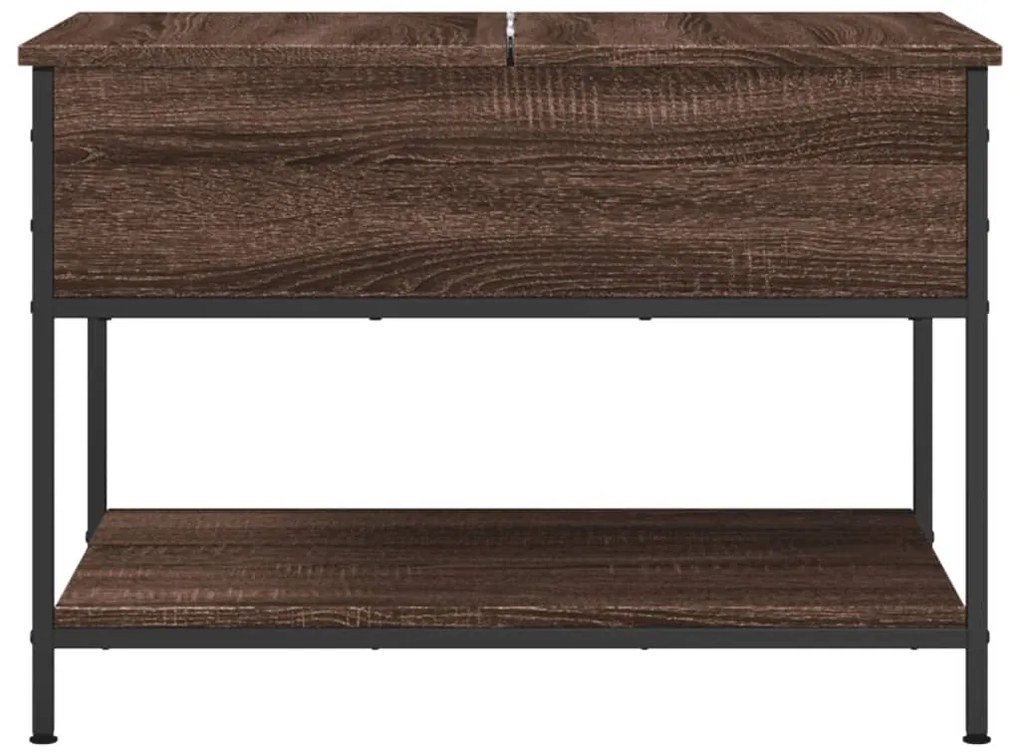 Tavolino salotto rovere marrone 70x50x50cm multistrato metallo