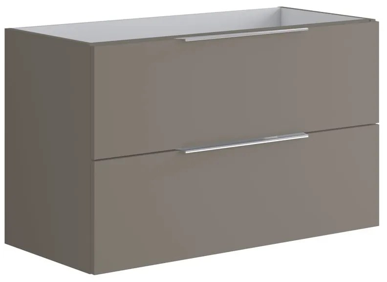 Mobile da bagno sotto lavabo Brera laccato opaco grigio londra laccato opaco L 99.5 x H 60 x P 45.5 cm 2 cassetti, lavabo non incluso