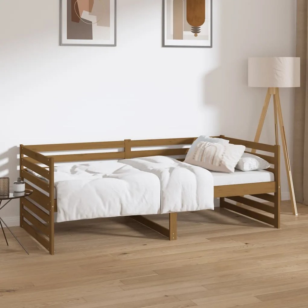 Dormeuse miele 90x190 cm in legno massello di pino