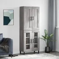 Credenza Grigio Sonoma 69,5x34x180 cm in Legno Multistrato 3199647