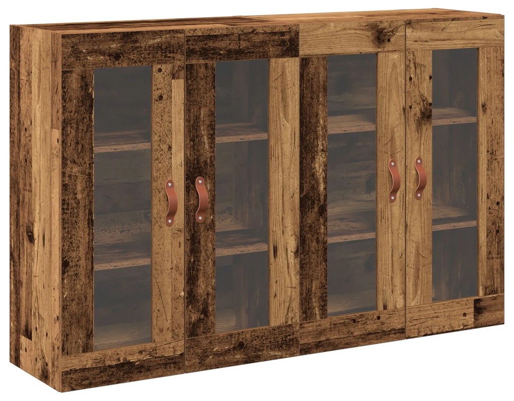 Armadi a muro 2 pezzi legno antico 69.5x34x90 cm legno ingegnerizzato