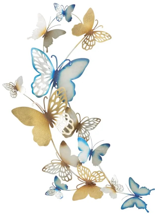 PANNELLO DA MURO BUTTERFLIES ORO/CELESTE C CM 59,5X4X111,5