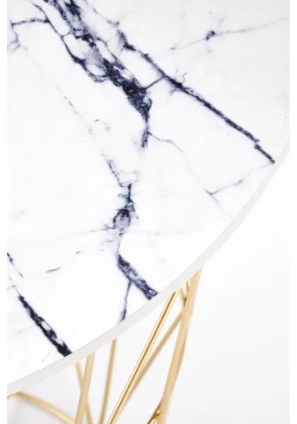 Tavolino HARISSA 41x42 cm oro/bianco marmor decor