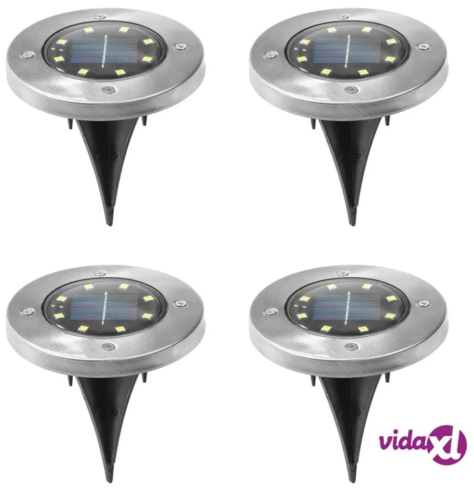 HI Luci Solari a LED Interrate da Giardino Set 4 pz