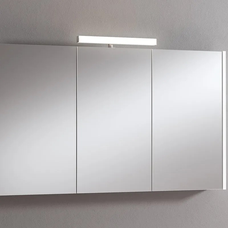 Pensile con luce Akira laccato bianco opaco L 120 x H 70 x P 15.5 cm