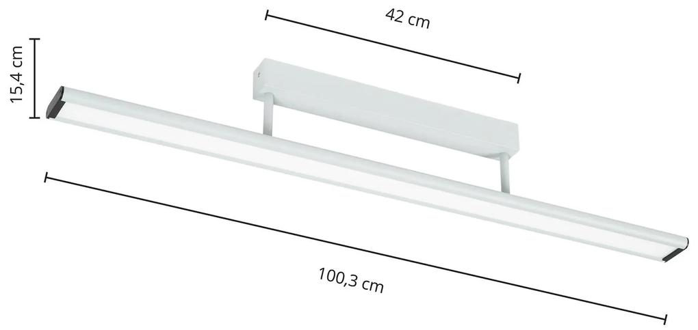 Prios Yuela plafoniera LED, DALI, 100 cm, bianco