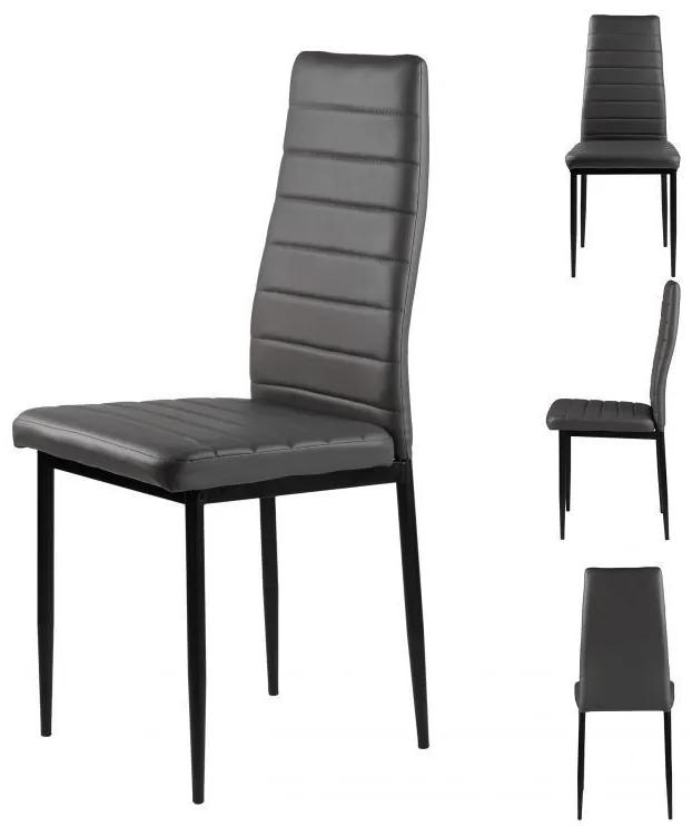Set di 4 eleganti sedie in grigio dal design senza tempo
