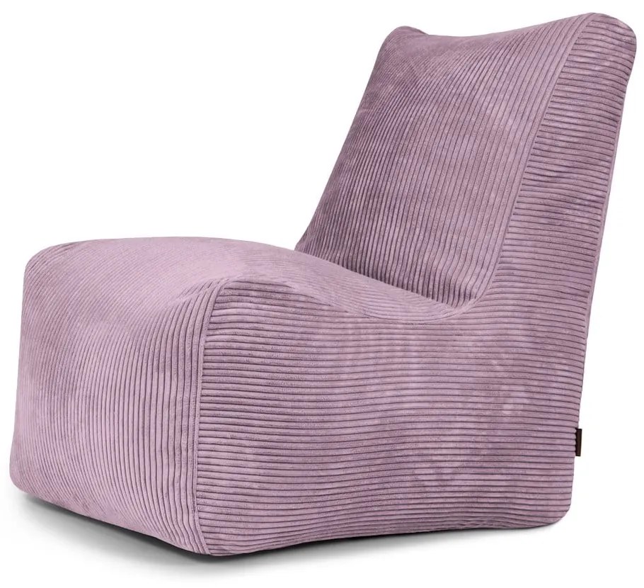 Puof a sacco viola con rivestimento in velluto a coste Seat Lounge – SLOWDOWN