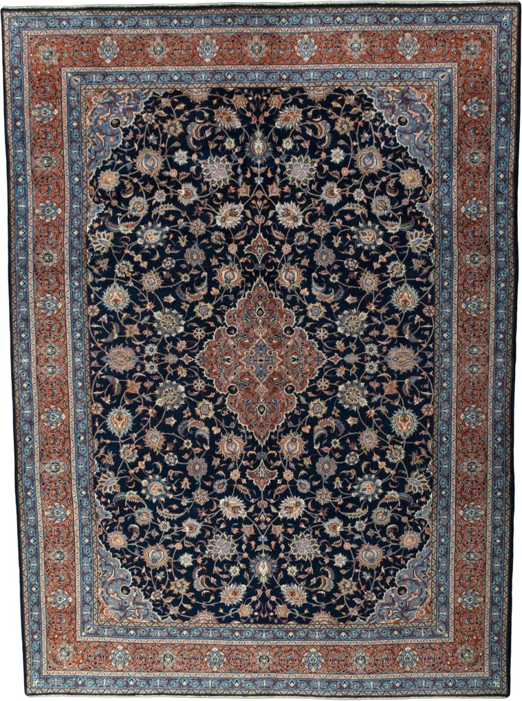 Sarouk Tappeto 350 x 260 Blu (Iran) Annodato A Mano