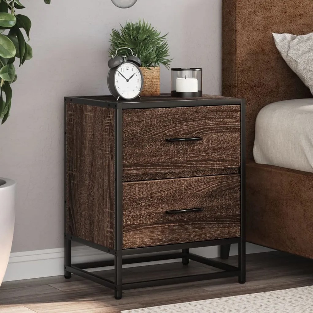 Comodino Rovere Marrone 40x31x50 Cm İn Truciolato /