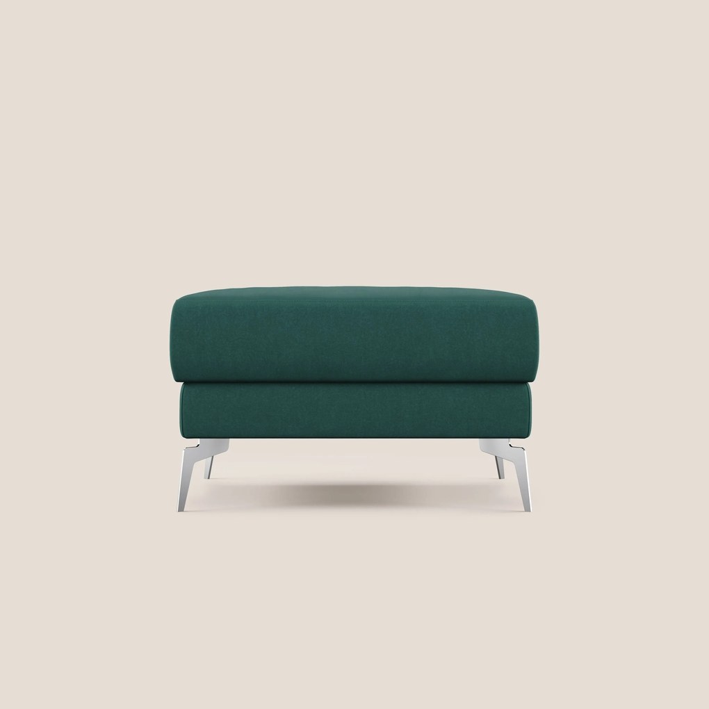 Star Pouf con piedini alti in microfibra impermeabile T11 petrolio