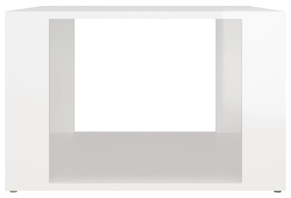 Comodino bianco lucido 57x55x36 cm in legno multistrato