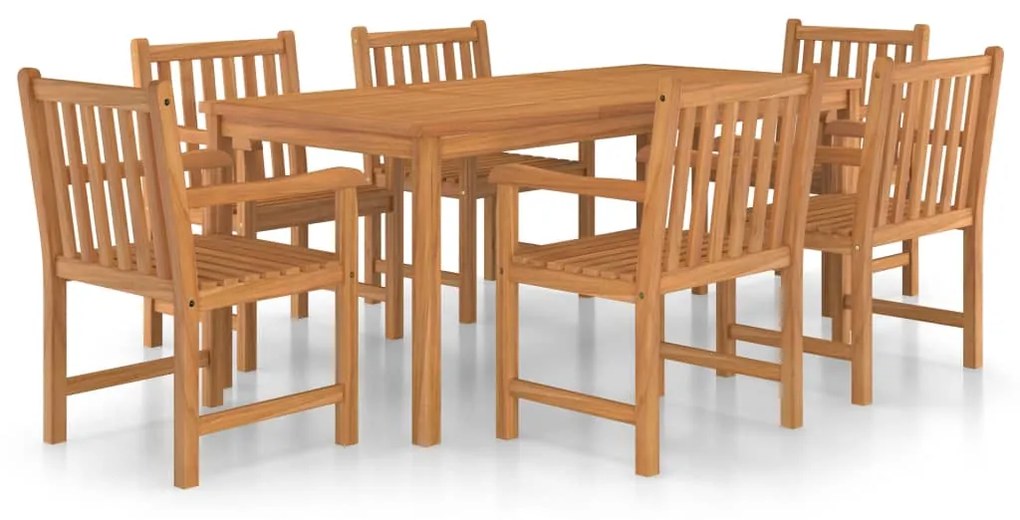 Set da pranzo per esterni 7 pz in legno massello di teak