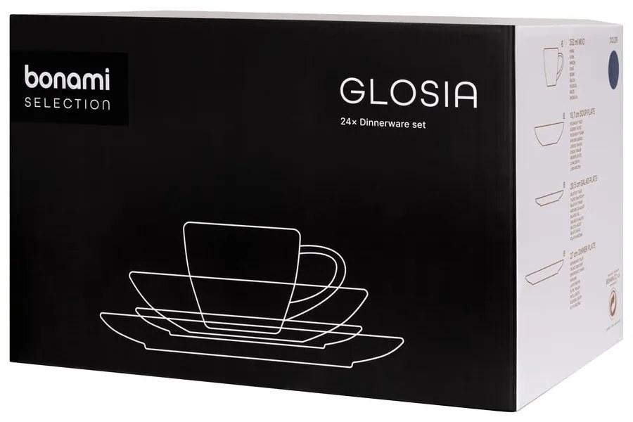 Set da pranzo in gres blu scuro 24 pezzi Glosia - Bonami Selection