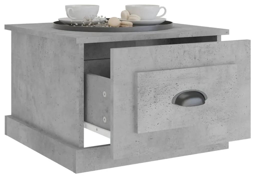 Tavolino da salotto grigio cemento 50x50x35cm legno multistrato