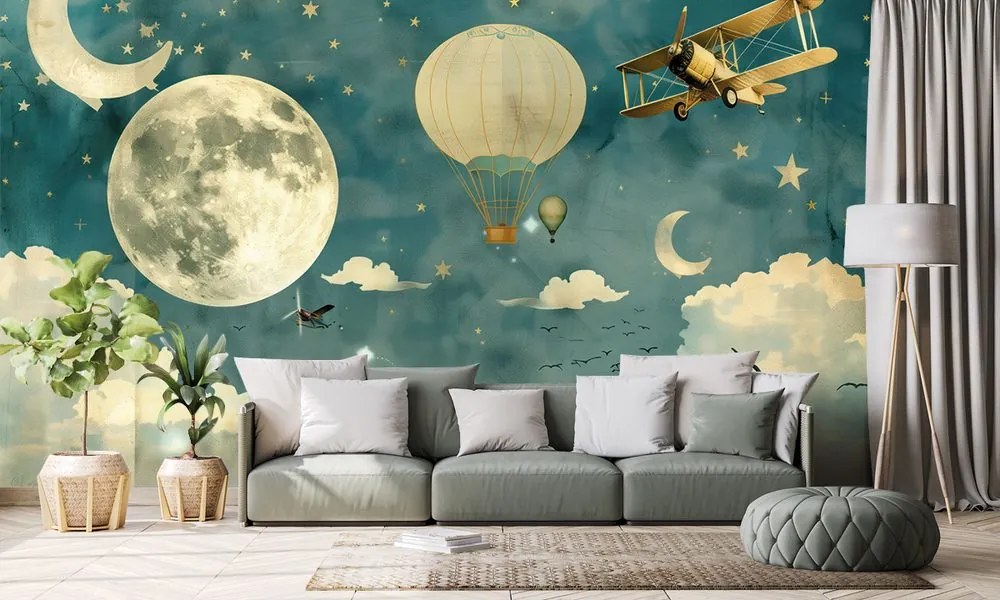 Carta da parati autoadesiva – Cielo da sogno con aerei