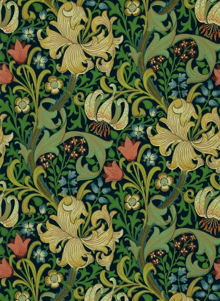 Morris & Co Tapete Golden Lily - Indigo