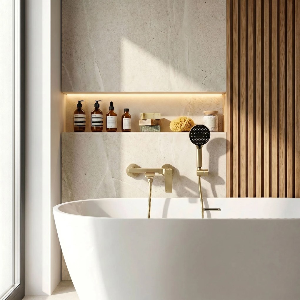 Rubinetto da vasca PREMIUM REA Prime Gold Brush