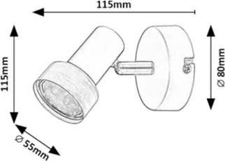 Rabalux 73011 - Lampada da parete KONRAD 1xGU10/50W/230V