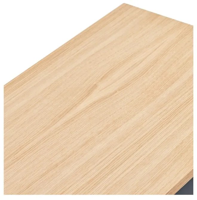 Cassettiera grigio antracite con impiallacciatura in rovere , larghezza 180 cm Yoko - Teulat