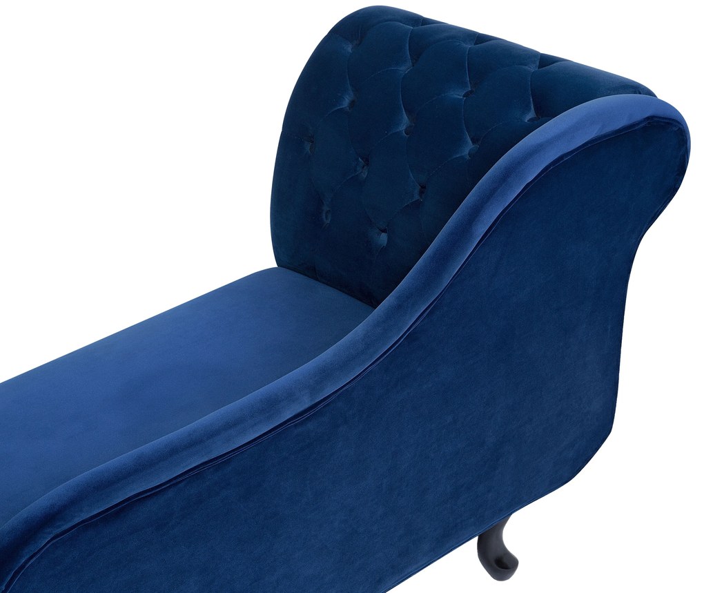 Chaise longue sinistra in velluto blu NIMES Beliani