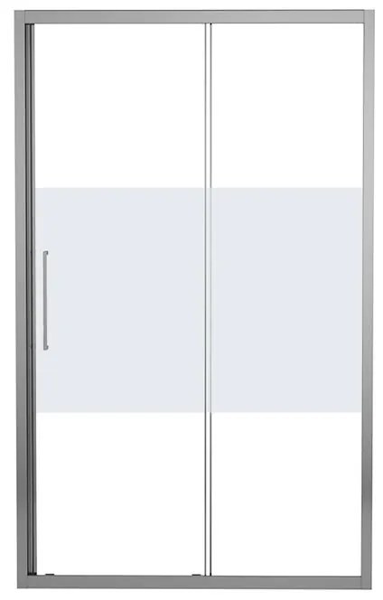 Porta doccia scorrevole Record L 166 x H 195 x P 0.6 cm in vetro smerigliato profilo cromo
