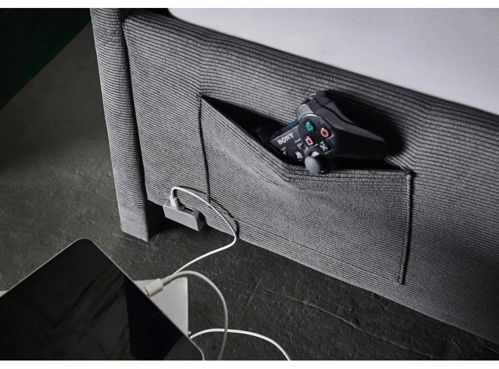 Letto da bambini color antracite imbottito rete non inclusa 140x200 cm Cool – Meise Möbel