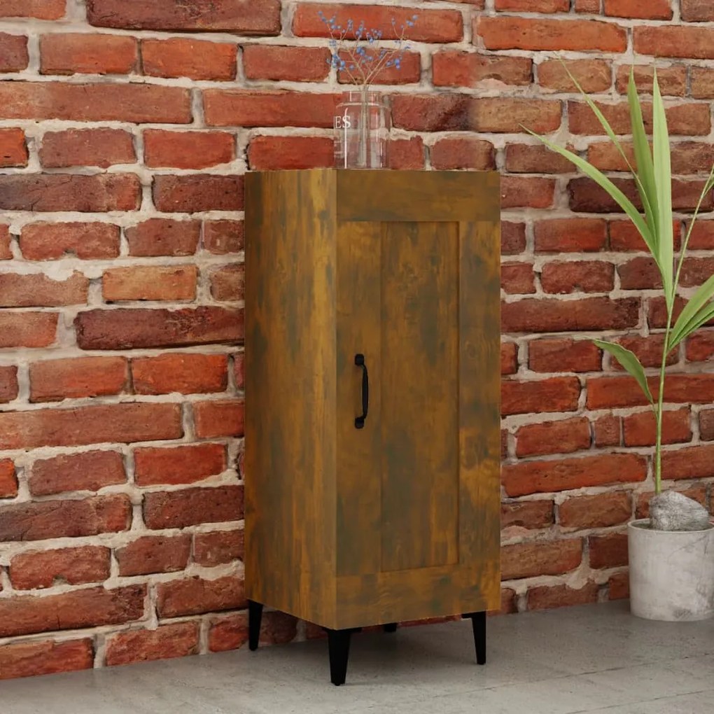 Credenza Rovere Fumo 34,5x34x90 Cm İn Legno Multistrato /