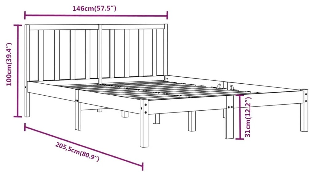 Giroletto in Legno Massello di Pino 140x190 cm