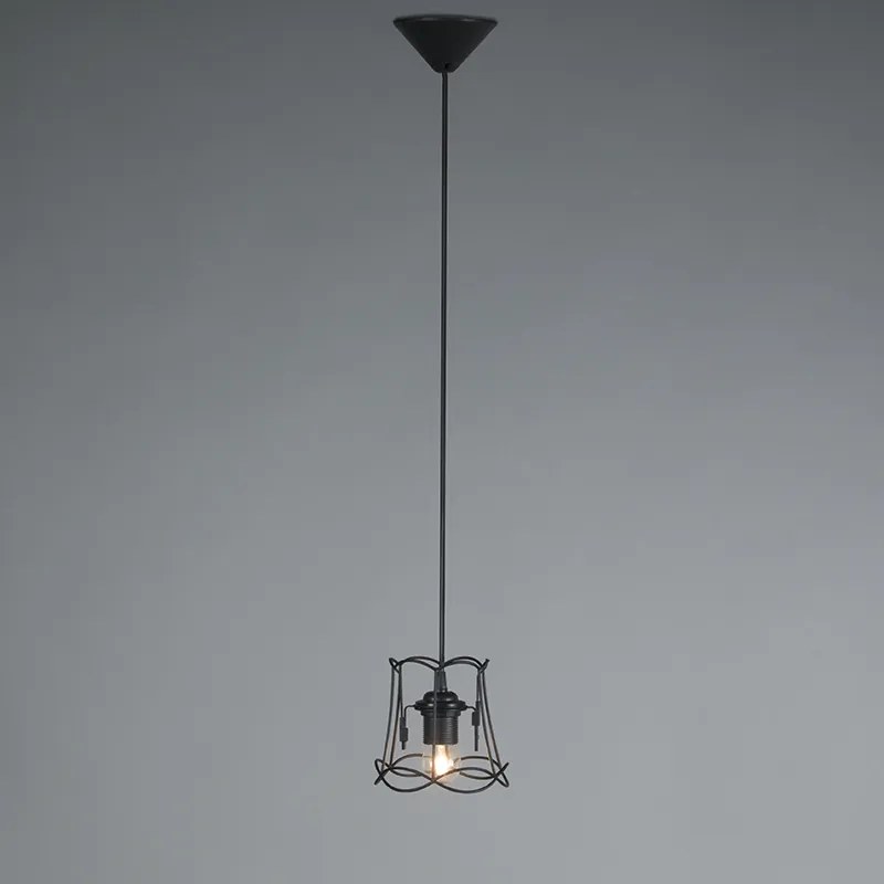 Lampada a sospensione retrò nera 15 cm - Granny Frame