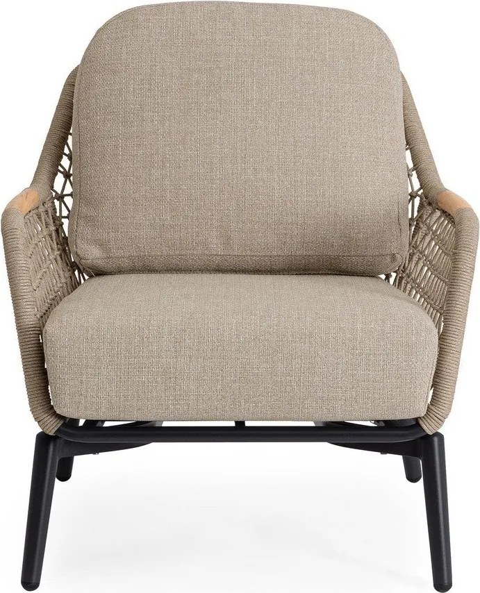 Poltrona da esterno marrone chiaro in metallo Eulero – Bizzotto