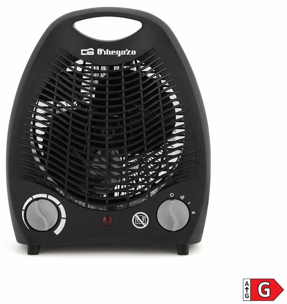 Stufetta Elettrica Orbegozo FH5129 Nera 2000 W con Termostato e Ventilatore