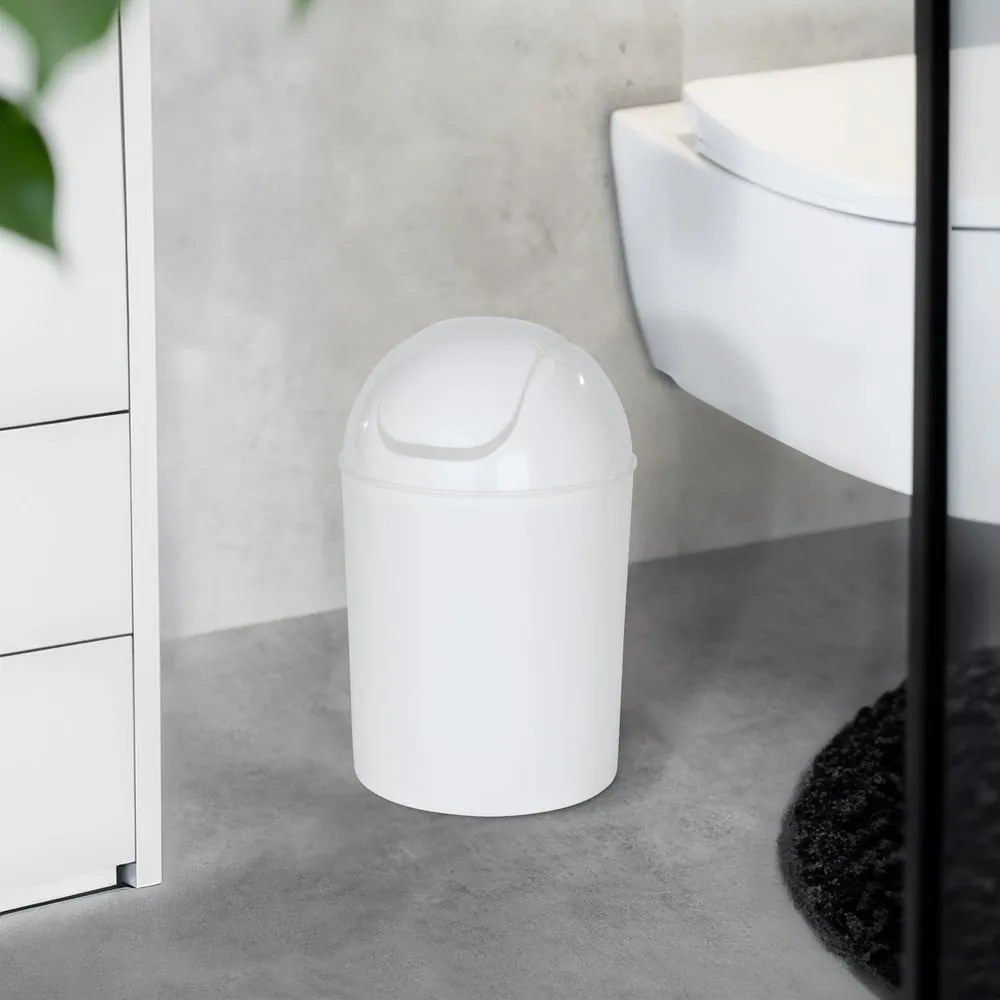 Cestino per la spazzatura bianco lucido in acciaio inox 6 l Economic – Wenko