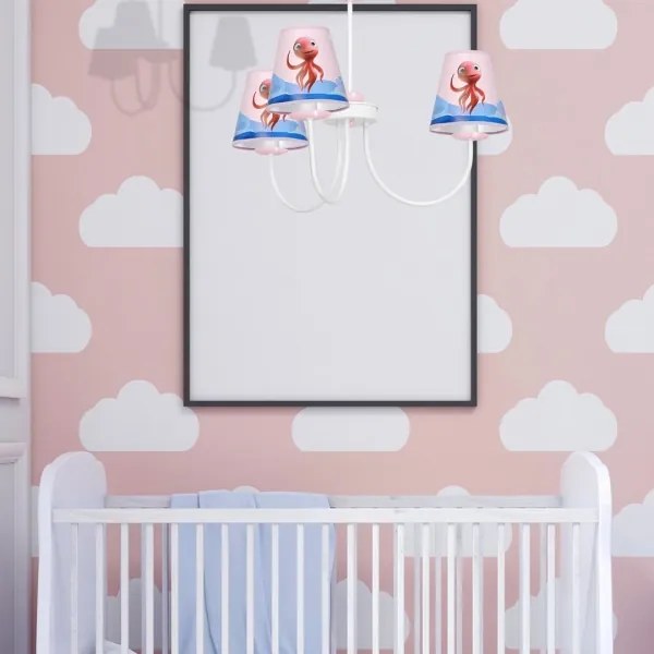 Lampadario per bambini su palo OCTOPUS 3xE14/40W/230V