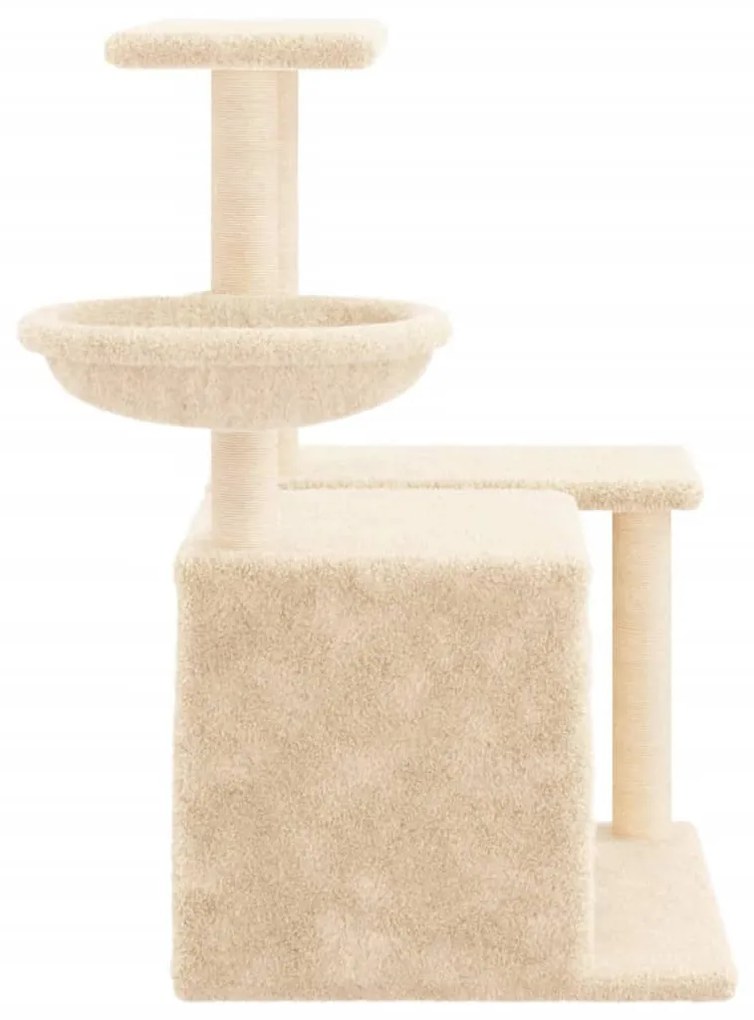 Albero per gatti con tiragraffi in sisal crema 83 cm