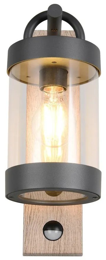 Illuminazione esterna con sensore di movimento da parete (altezza totale 33 cm) Sambesi – Trio