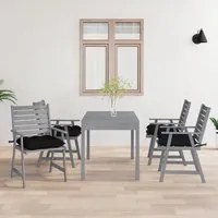 Sedie Pranzo per Esterni con Cuscini 4 pz Legno Massello Acacia 3078426