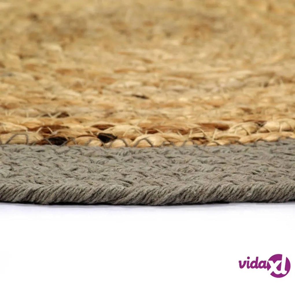 vidaXL Tovagliette 4 pz Naturale e Grigio 38 cm in Juta e Cotone