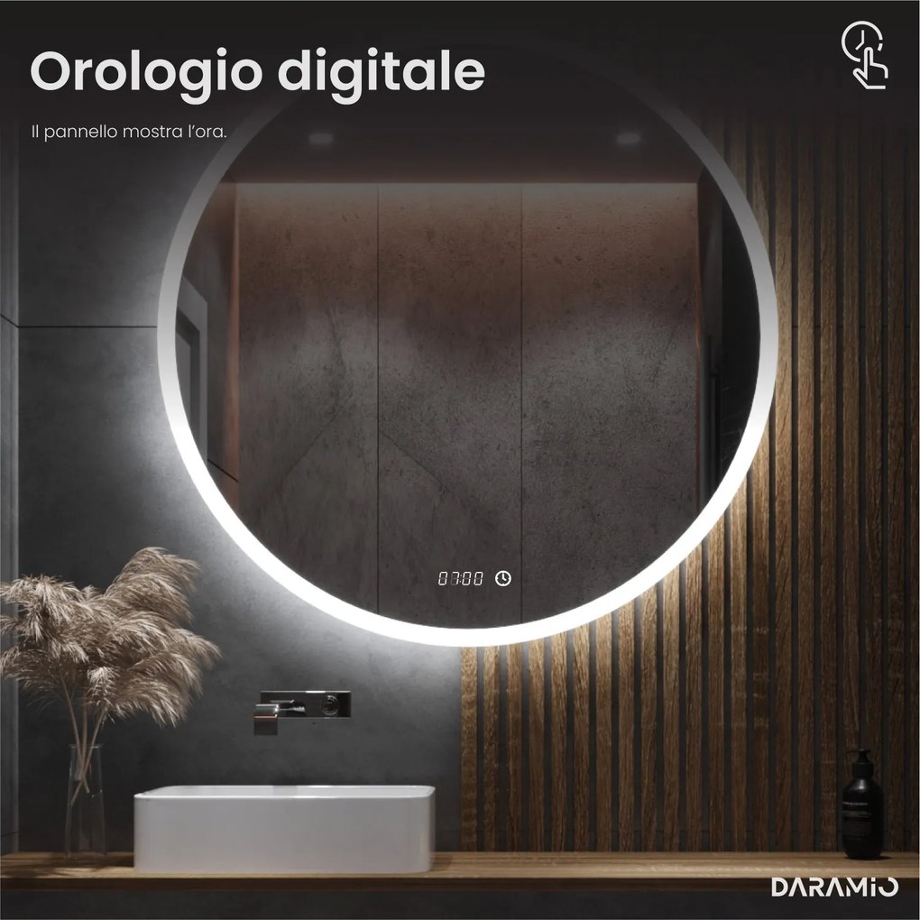 Specchio rotondo con luce LED E1