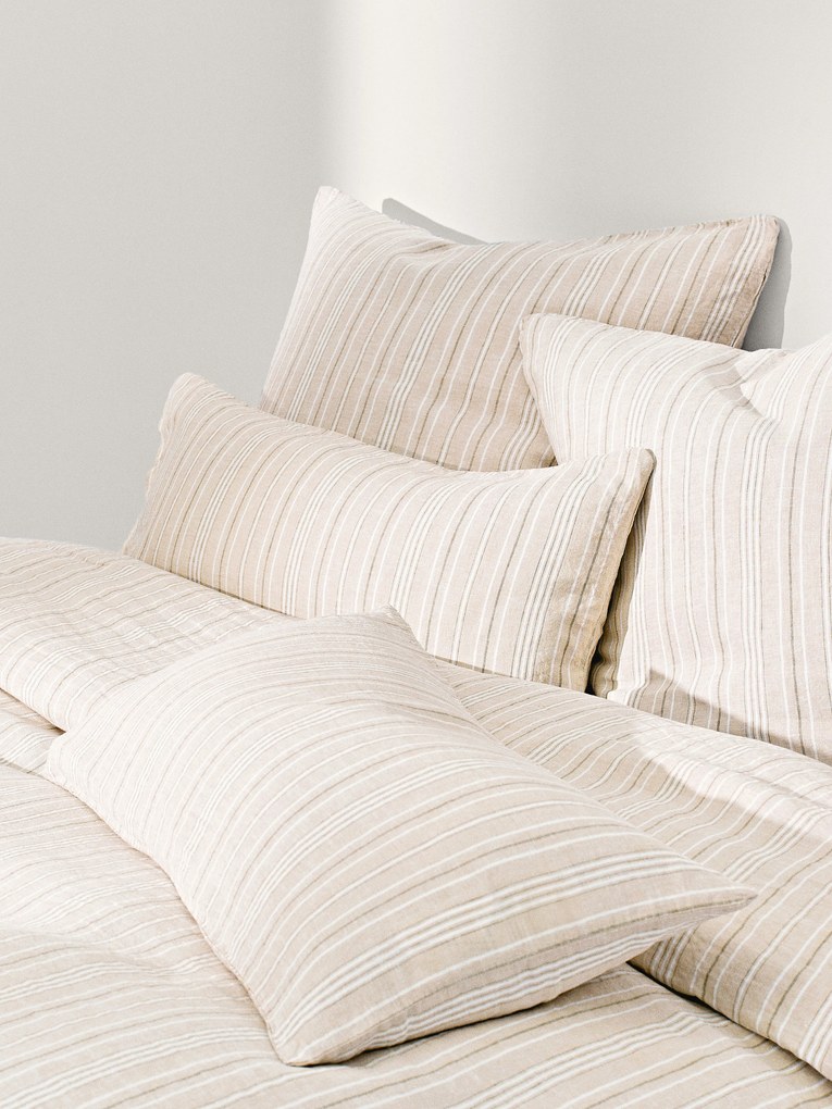 Copripiumino in lino lavato a righe Telma