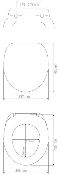 WENKO 18396100-WC sedile PALMA 46,5x35,7 cm bianco/argento