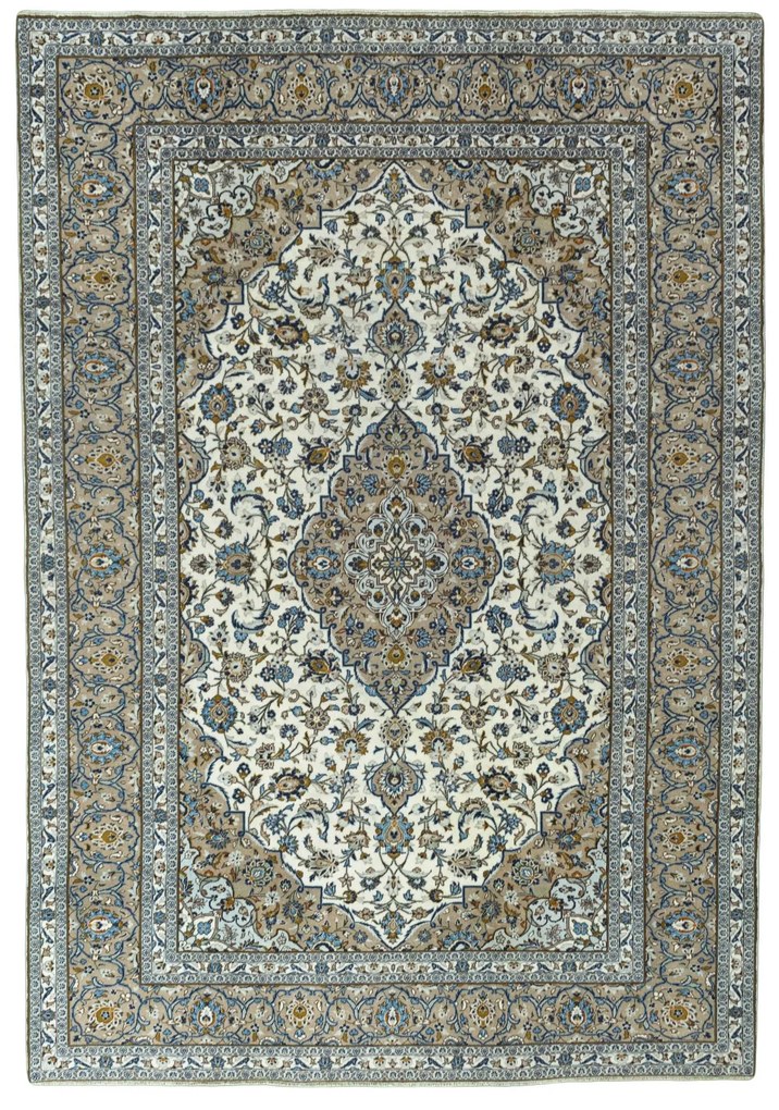 Kashan Tappeto persiano 360 x 250 Beige (Iran) Annodato A Mano