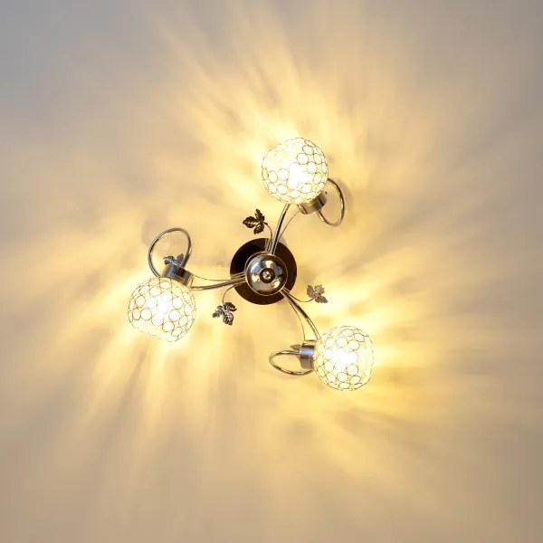 Lampadario a plafone SOPHIA 3xE27/15W/230V cromo lucido/limpido