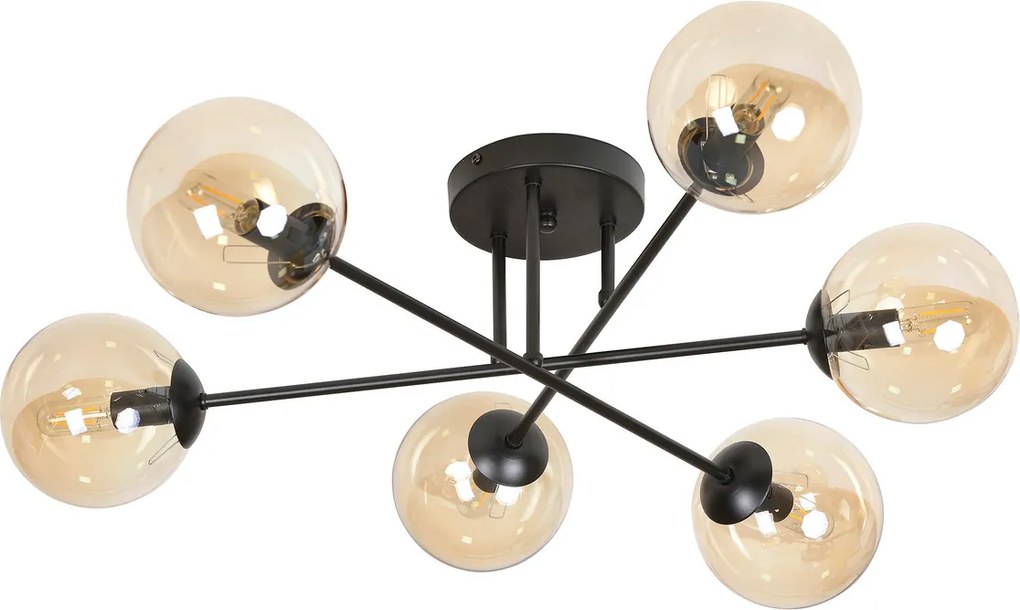 Lampadario da soffitto BRENDI 6B con sfere Miele - E14