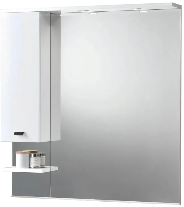 Specchio con illuminazione integrata bagno rettangolare Rimini L 100 x H 108 x P 18.5 cm bianco