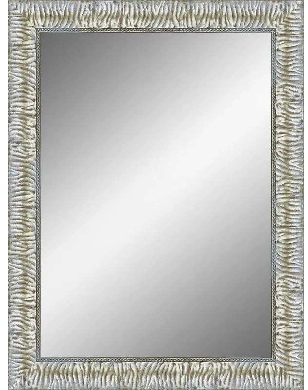 Specchio rettangolare in legno argento 70 x 50 cm
