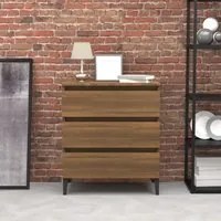 Credenza Rovere Marrone 60x35x69 cm in Legno Multistrato 815809