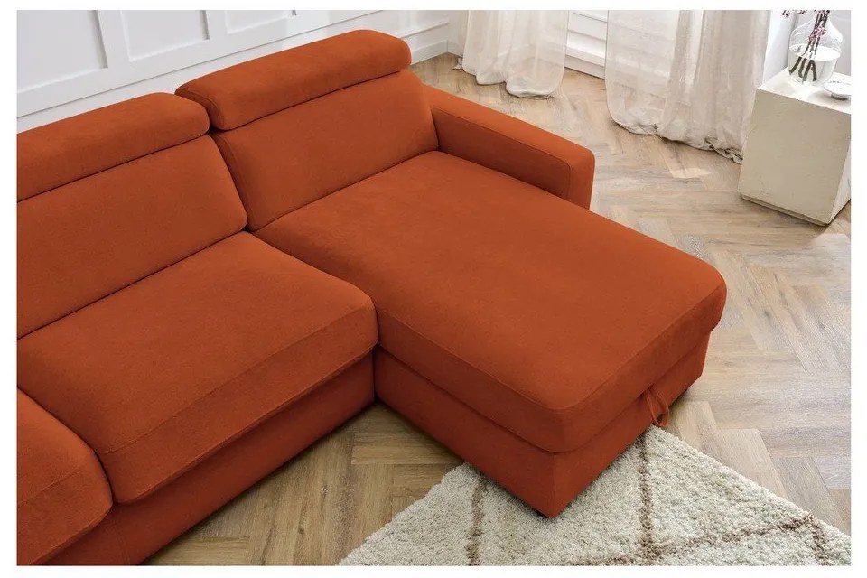 Divano angolare color mattone allungabile (con composizione variabile) Monaco – Bobochic Paris